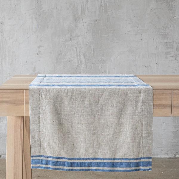 Linenme Linen Runner Blue Provence