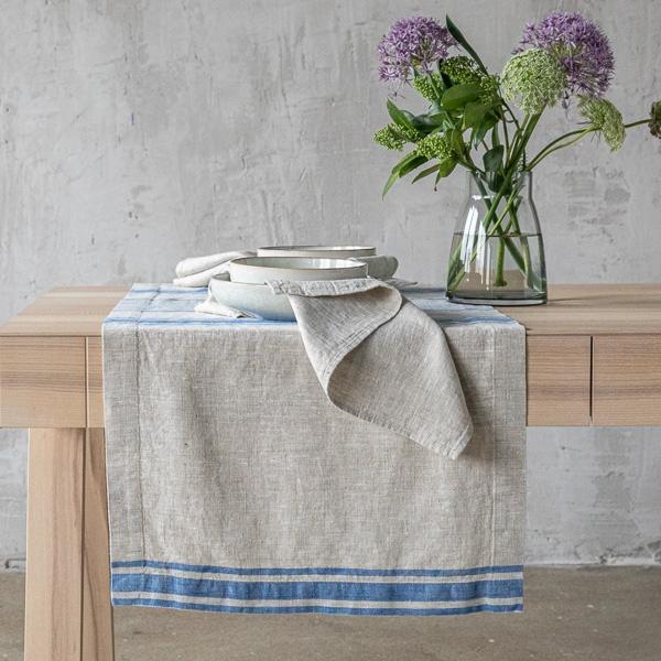 linenme Linen Runner Blue Provence