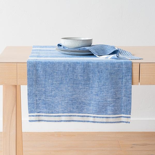 linenme Linen Runner Blue Turino