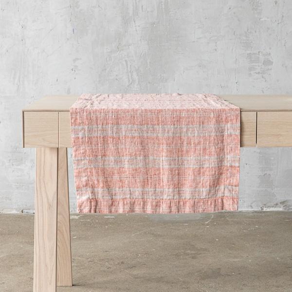 Linenme Linen Runner Brick Natural Multistripe