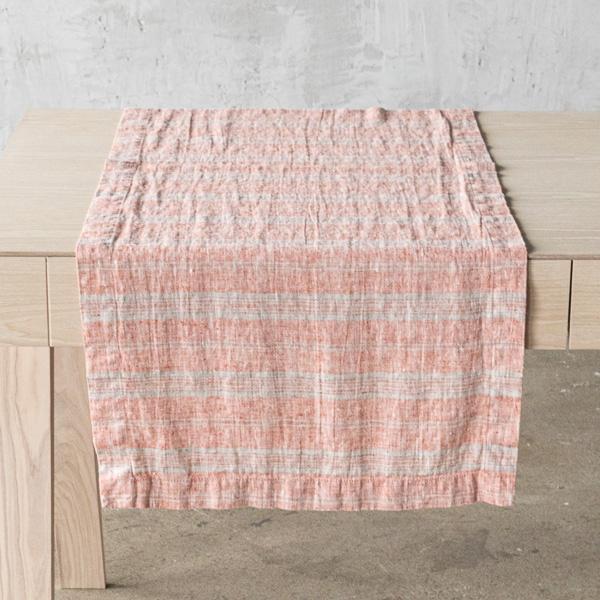 Linenme Linen Runner Brick Natural Multistripe
