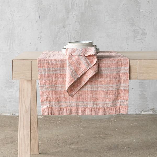 Linenme Linen Runner Brick Natural Multistripe