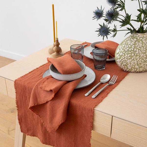 Linenme Linen Runner Brick Rustic