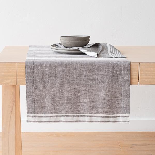 linenme Linen Runner Graphite Turino