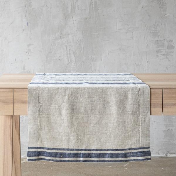 Linenme Linen Runner Indigo Natural Provence