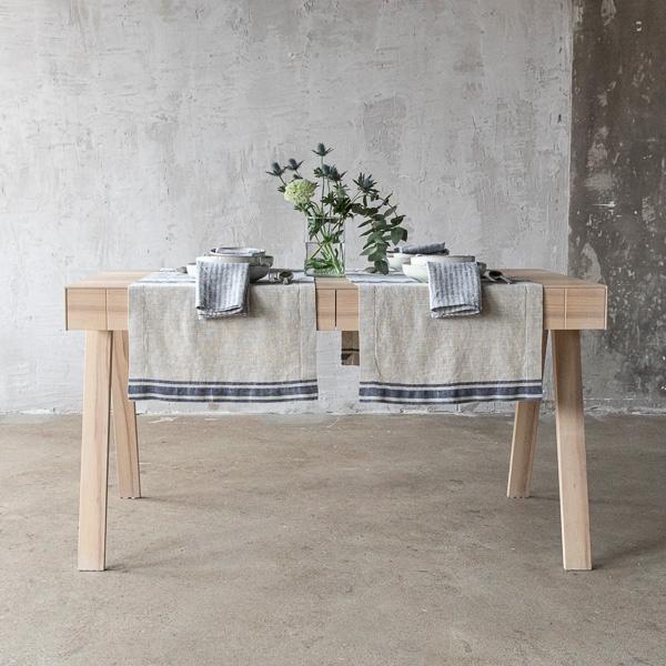 Linenme Linen Runner Indigo Natural Provence
