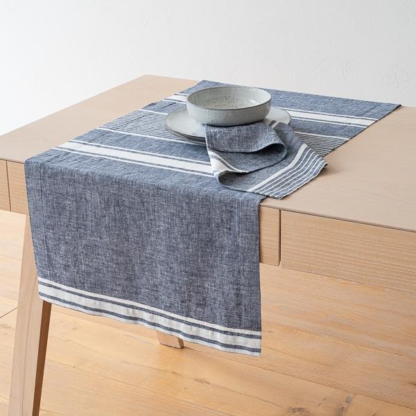 Linenme Linen Runner Indigo Turino