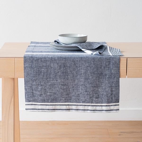 linenme Linen Runner Indigo Turino