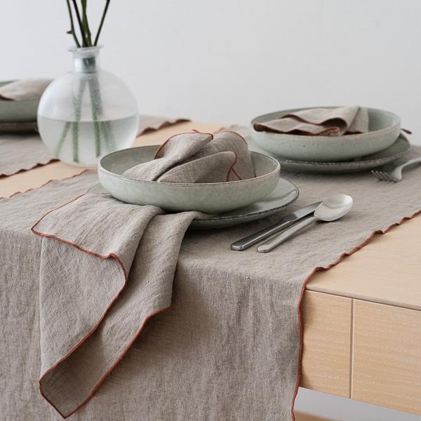 Linenme Linen Runner Natural Brick Venezia