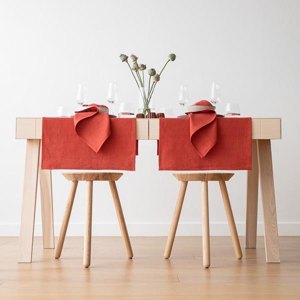 Linenme Linen Runner Orange Lara