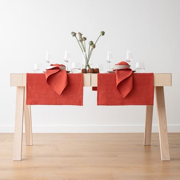 Linenme Linen Runner Orange Lara