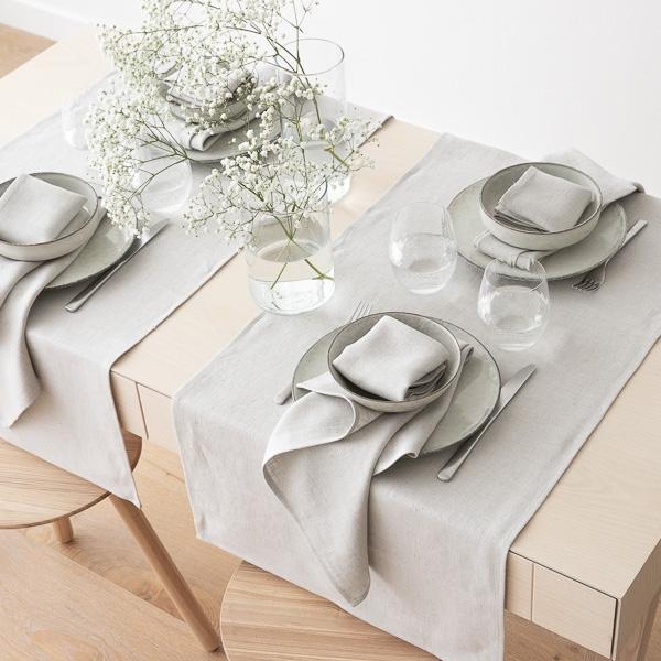 Linenme Linen Runner Silver Lara