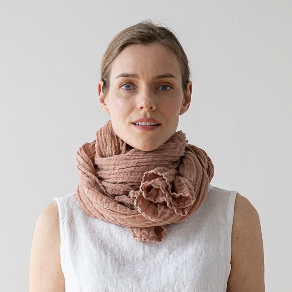 linenme Linen Scarf Vintage Rose Garza