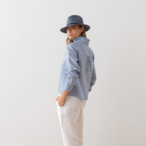 Linenme Linen Shirt Nicolle Medium Stripe Blue