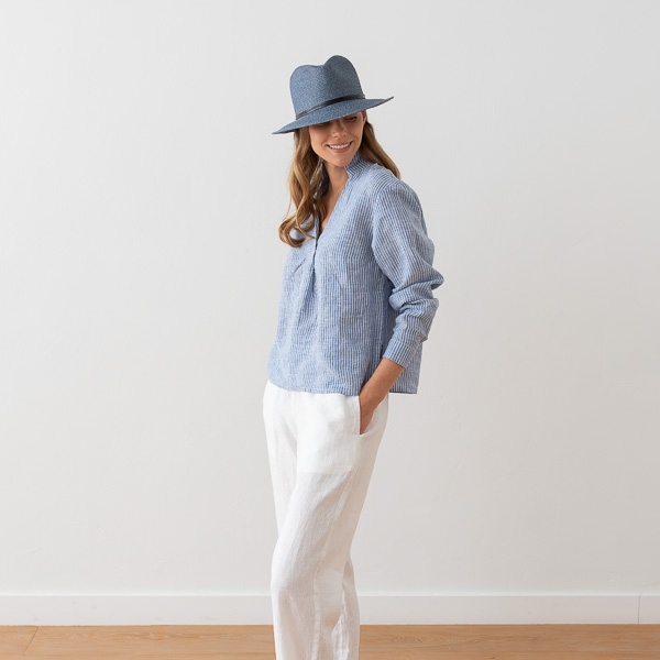 Linenme Linen Shirt Nicolle Medium Stripe Blue