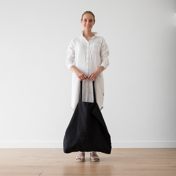 Linenme Linen Shopping Bag Terra Black