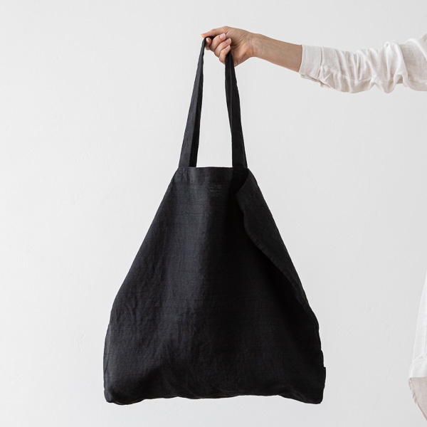 linenme Linen Shopping Bag Terra Black