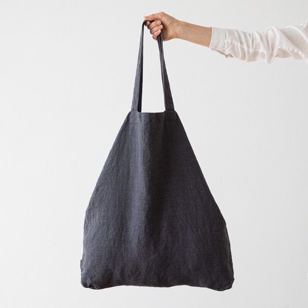 linenme Linen Shopping Bag Terra Charcoal