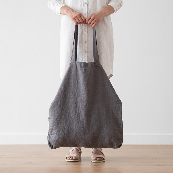 Linenme Linen Shopping Bag Terra Graphite