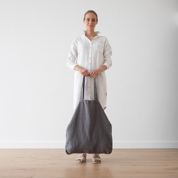 Linenme Linen Shopping Bag Terra Graphite