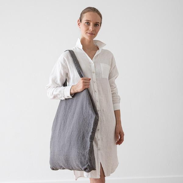 Linenme Linen Shopping Bag Terra Graphite