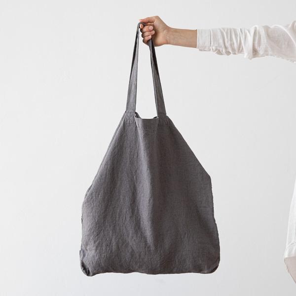 linenme Linen Shopping Bag Terra Graphite