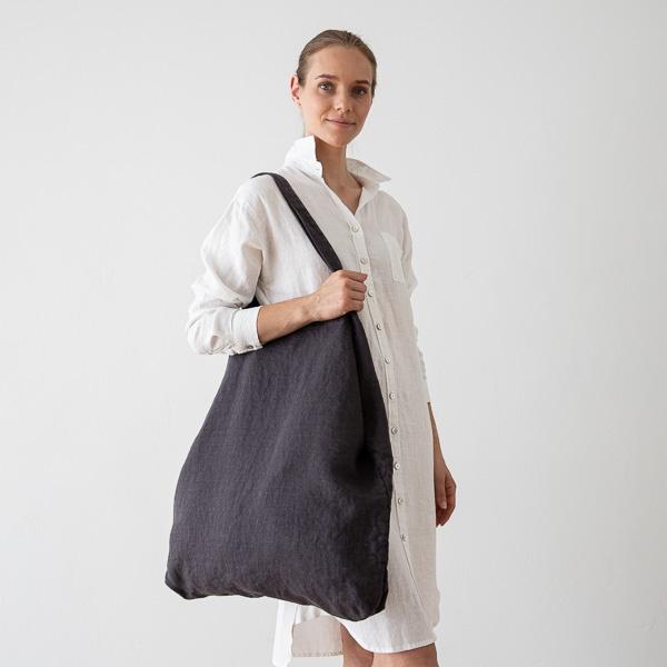 Linenme Linen Shopping Bag Terra Grey