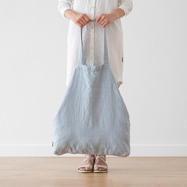 Linenme Linen Shopping Bag Terra Ice Blue
