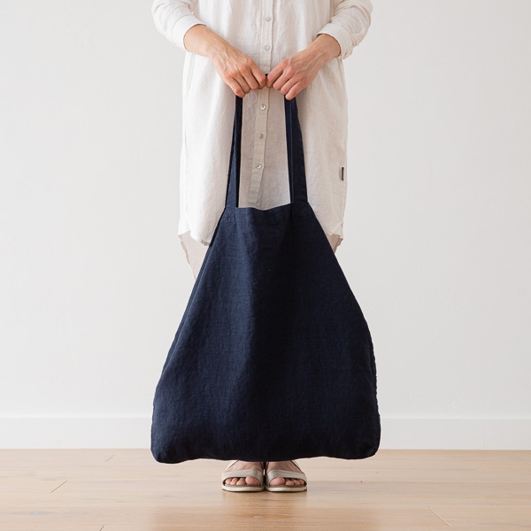 Linenme Linen Shopping Bag Terra Navy