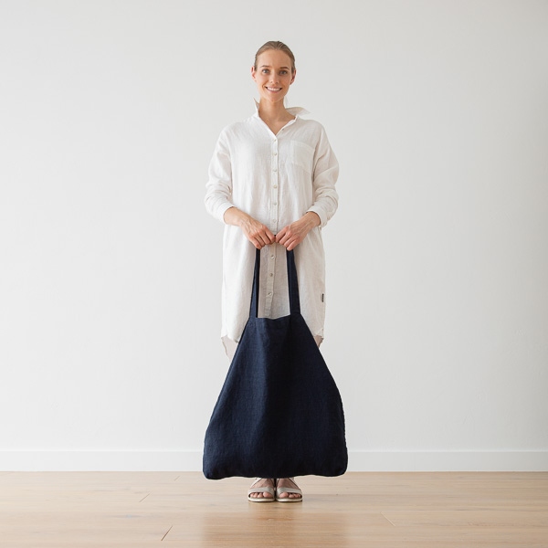 Linenme Linen Shopping Bag Terra Navy