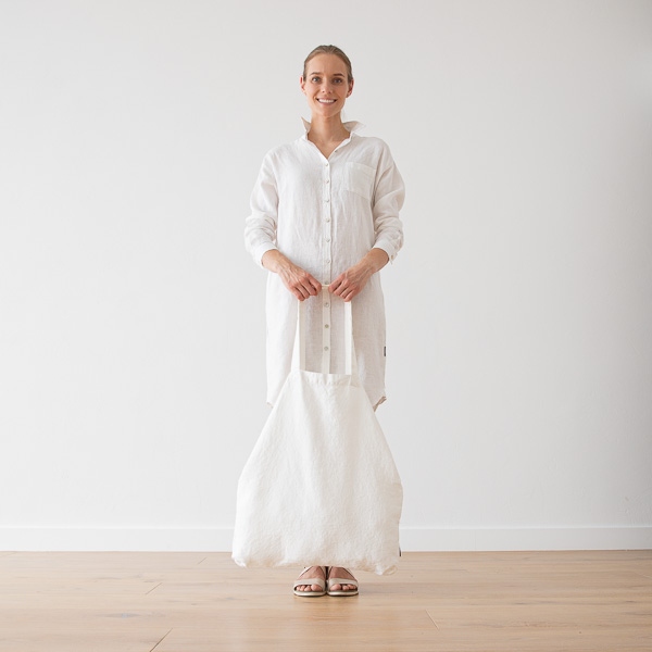 Linenme Linen Shopping Bag Terra Off White