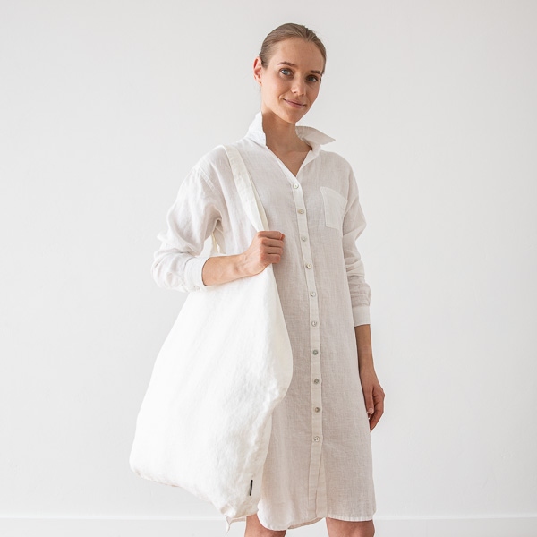 Linenme Linen Shopping Bag Terra Off White