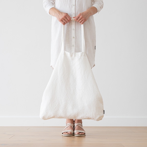 Linenme Linen Shopping Bag Terra Optical White