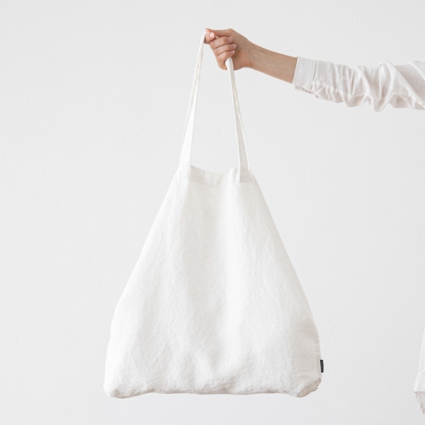 linenme Linen Shopping Bag Terra Optical White