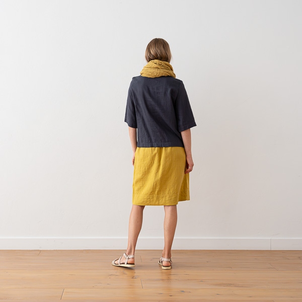 Linenme Linen Skirt Olive Green Emma