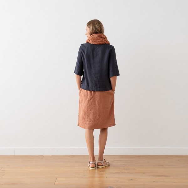 Linenme Linen Skirt Olive Green Emma