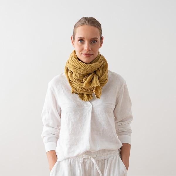 linenme Linen Summer Scarf Antique Gold Garza