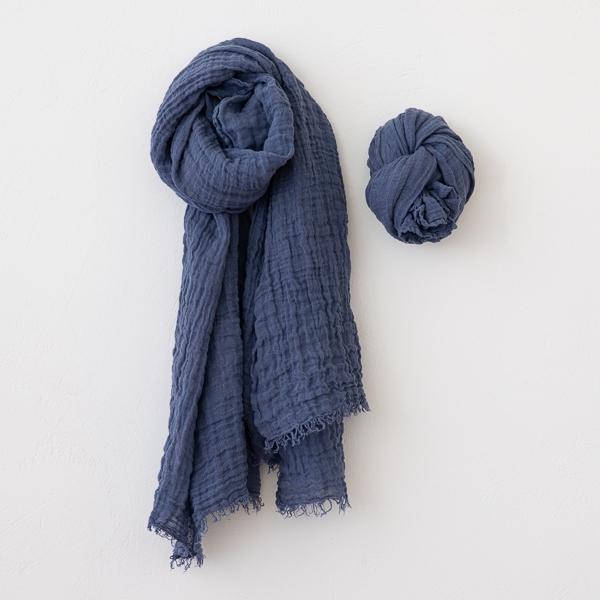 Linenme Linen Summer Scarf French Blue Garza