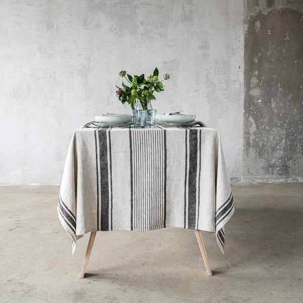 linenme Linen Tablecloth Black Provence