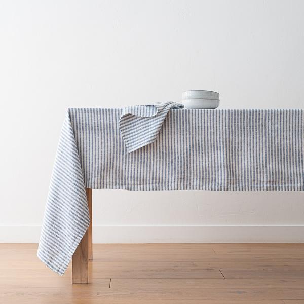 Linenme Linen Tablecloth Blue Brittany