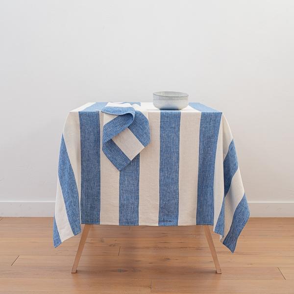 Linenme Linen Tablecloth Blue Napa