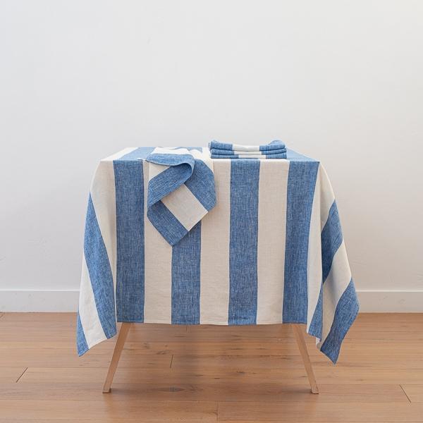 Linenme Linen Tablecloth Blue Napa