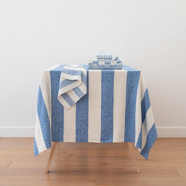 linenme Linen Tablecloth Blue Napa