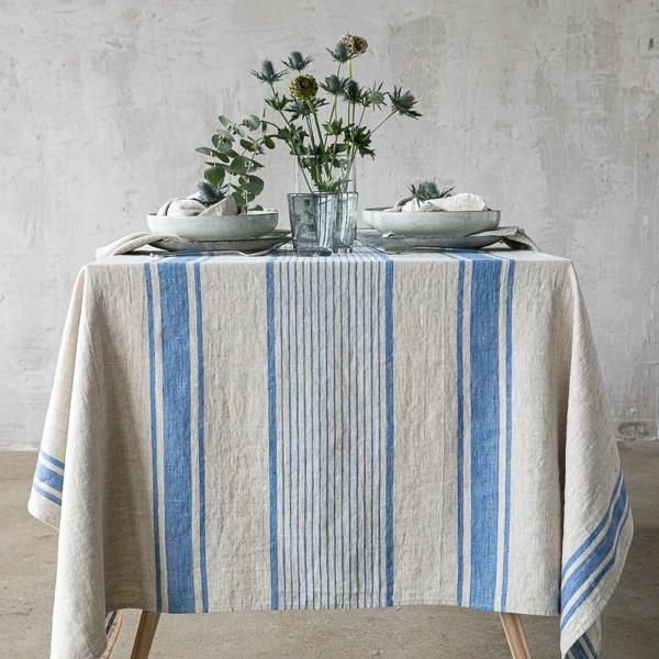 Linenme Linen Tablecloth Blue Provence