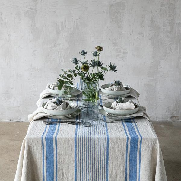 Linenme Linen Tablecloth Blue Provence