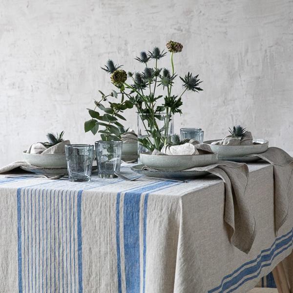 Linenme Linen Tablecloth Blue Provence