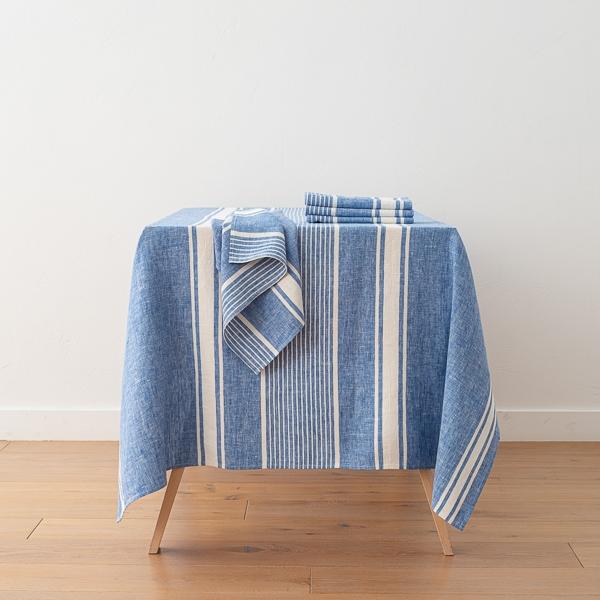 Linenme Linen Tablecloth Blue Turino