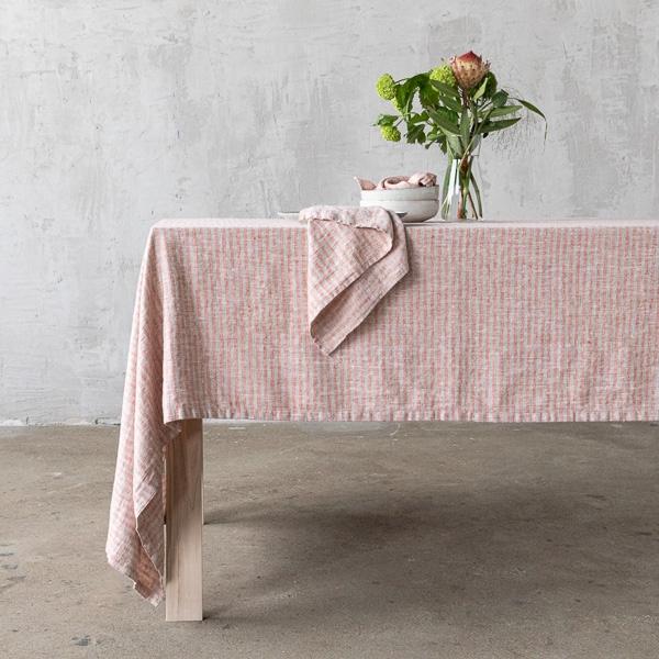 linenme Linen Tablecloth Brick Natural Brittany