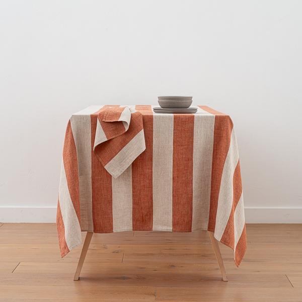 Linenme Linen Tablecloth Brick Natural Venice