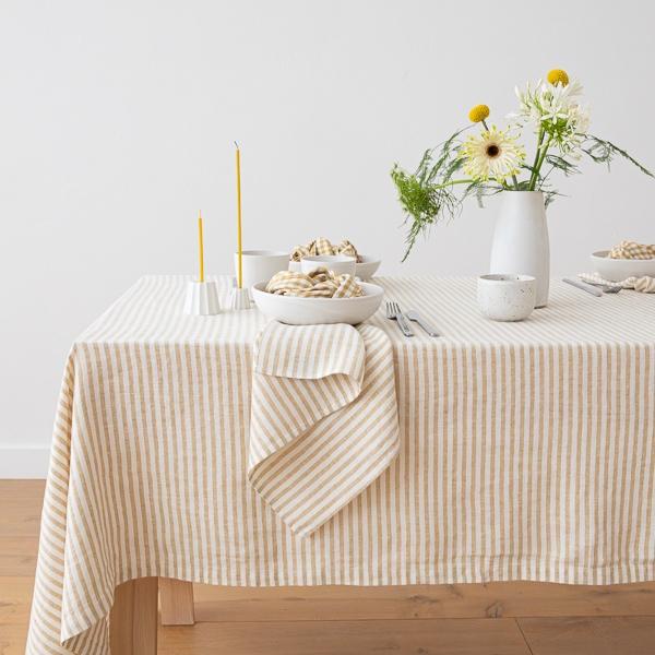 Linenme Linen Tablecloth Brittany Antique Gold
